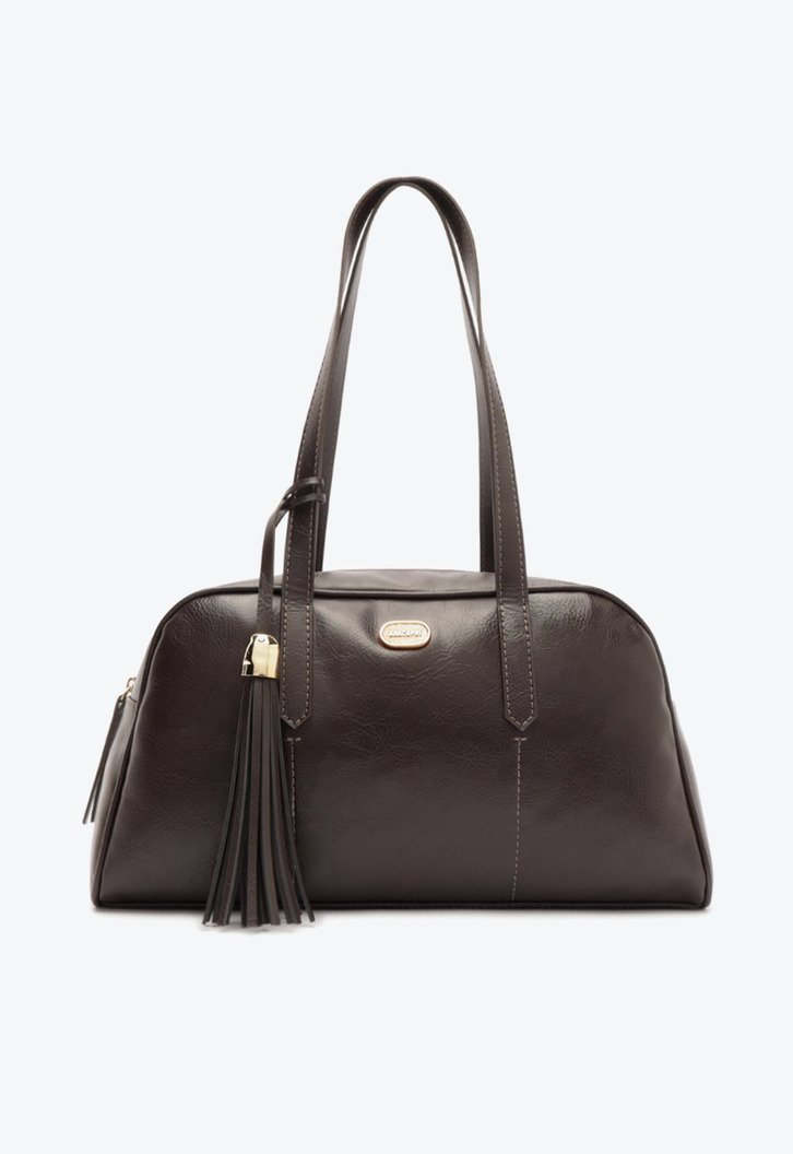 Bolsa Tote Grande Bag Charm Tassel Marrom
