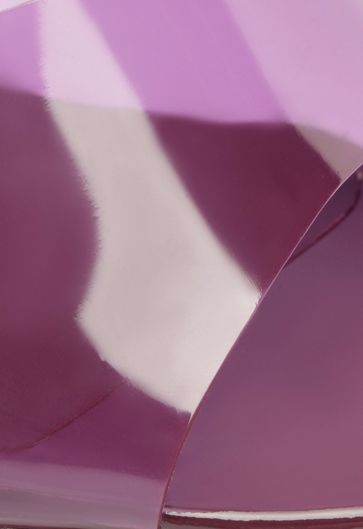 Sapato Mule Lina Vinil Salto Alto Roxo