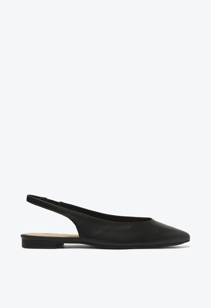 Sapatilha Preta Anacapri Slingback Bico Fino