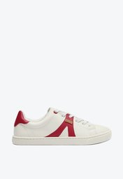 Tênis De Amarrar Branco Anacapri Detalhe Vermelho