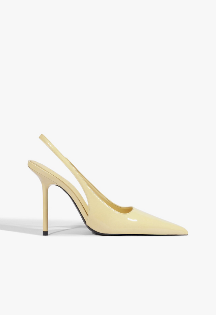 Scarpin Schutz Slingback Lucy Couro Amarelo