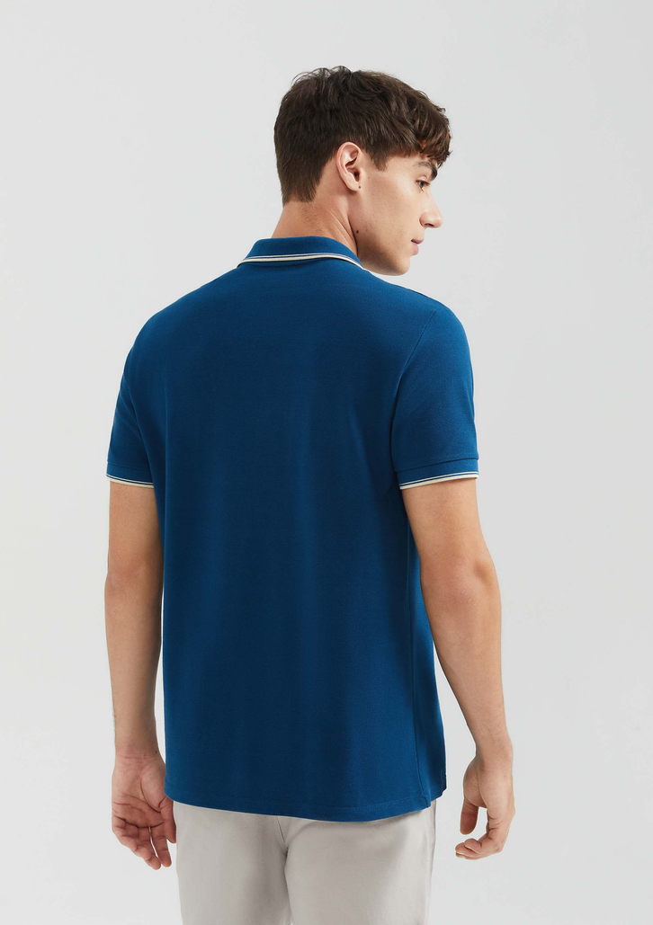 Camisa Polo Básica Azul Marinho Hering Manga Curta Em Piquet