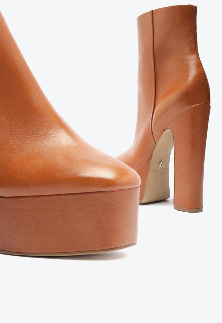 Bota Meia Pata Marrom Arezzo Couro Cano Curto Madison
