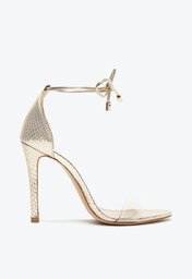 Sandália Transparente Dourada Schutz Josseana Snake