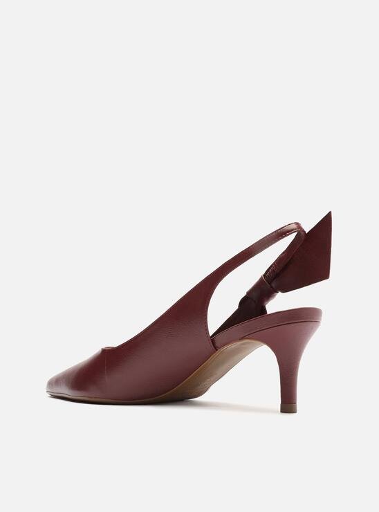 SCARPIN VINHO AREZZO COURO SALTO FINO SLINGBACK NÓ