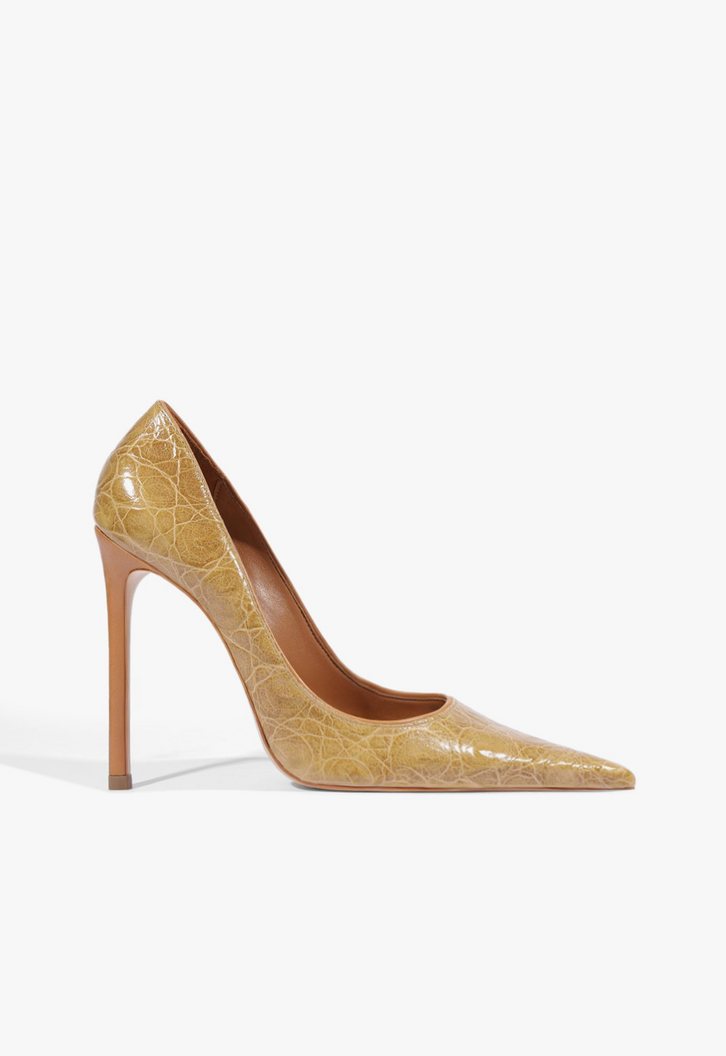 Scarpin Schutz Clara Couro Verde Oliva