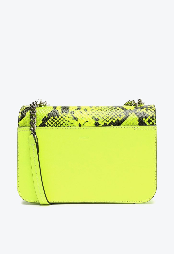 Bolsa Tiracolo Amarela Arezzo Couro Snake Karen Média
