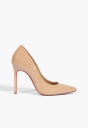 Sapato Scarpin Bege Schutz Salto Fino Verniz