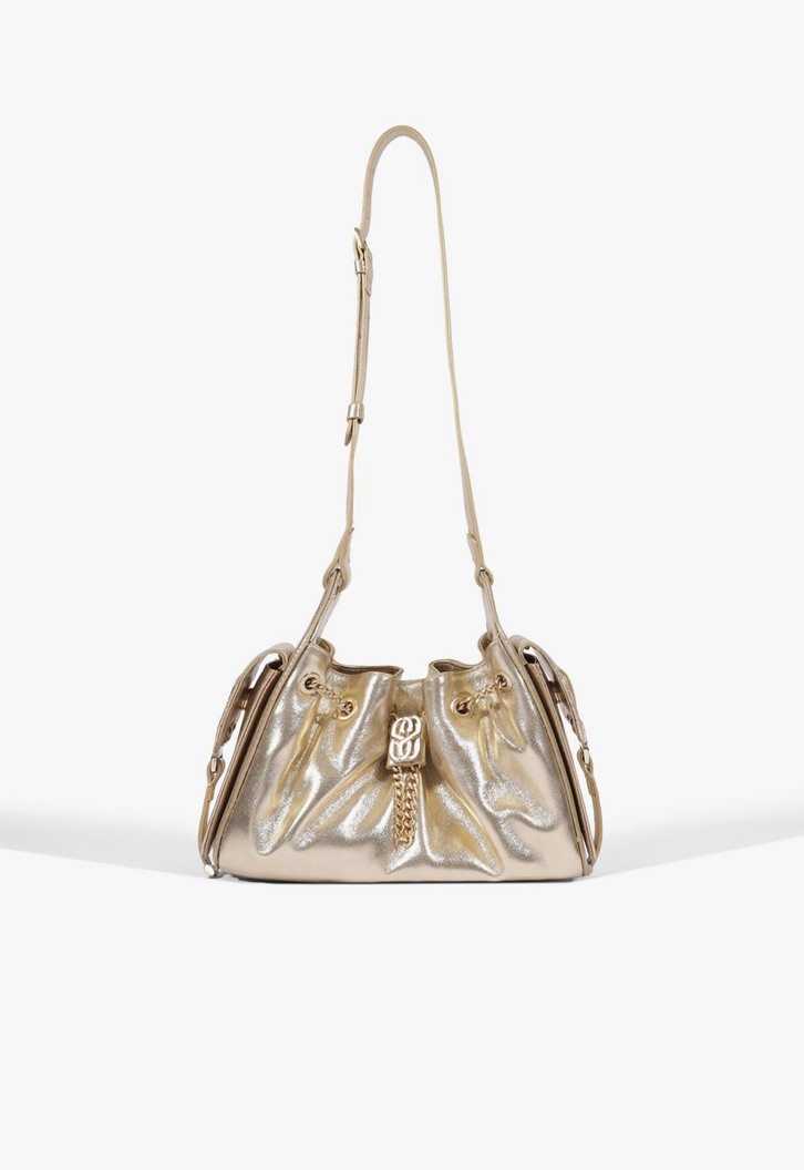 Bolsa Schutz Shoulder Lilibet Média Couro Dourada | ZZ MALL