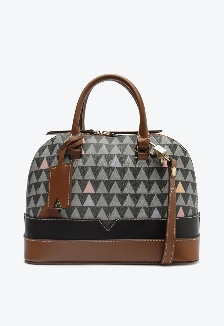 Bolsa Tote Tiracolo Grande Triangle Preta