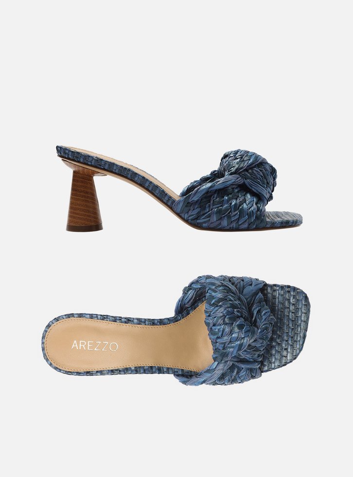 MULE AZUL AREZZO ABERTA BICO QUADRADO