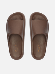 Chinelo Slide Marrom Brizza