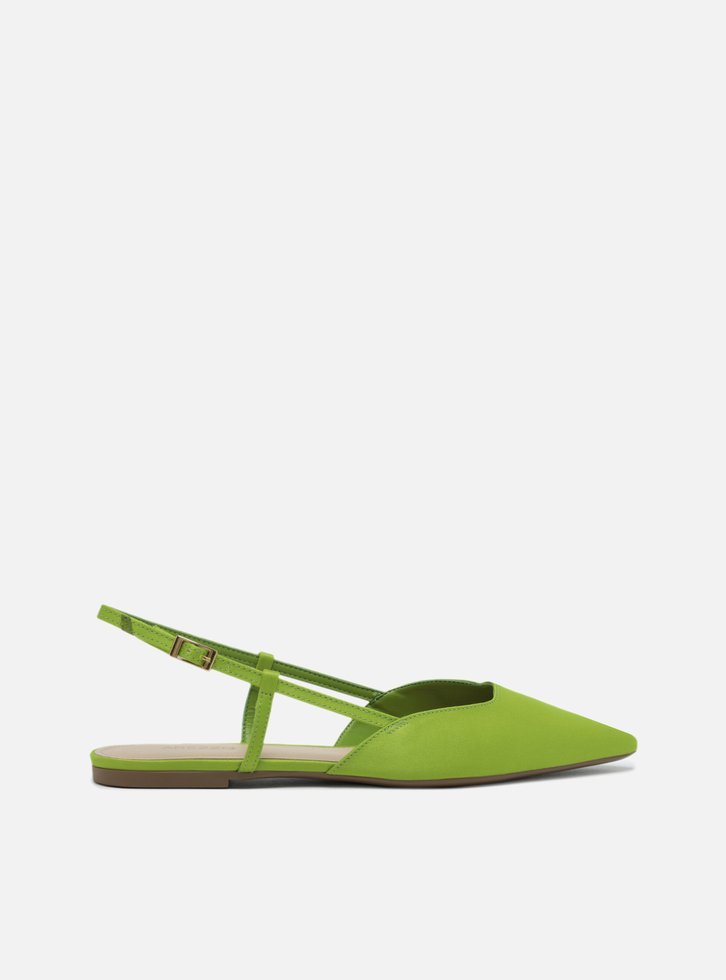 Sapatilha Verde Tecido Bico Fino