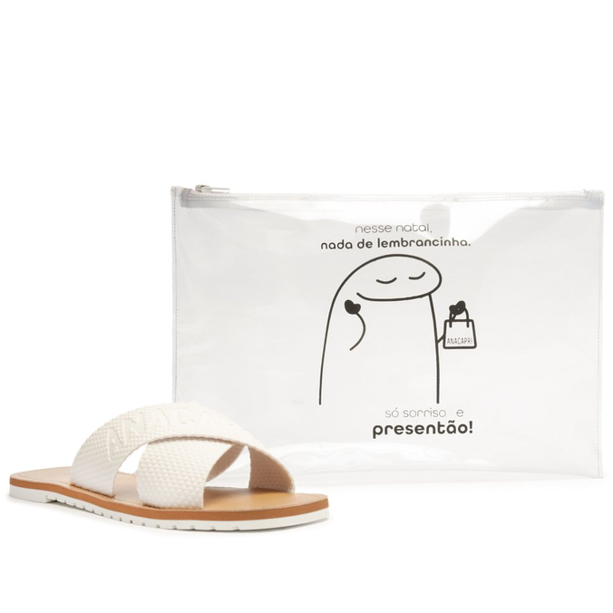 Kit Rasteira Branca e Necessaire Flork
