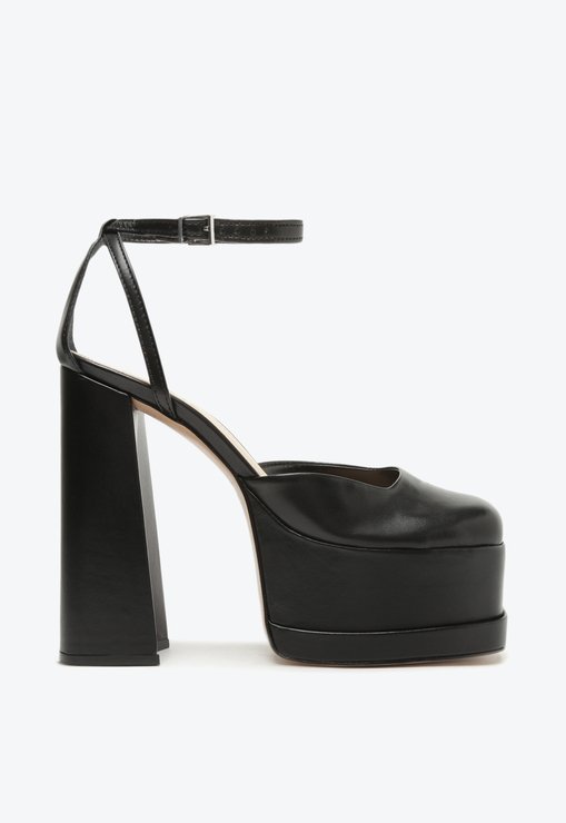 Sapato Scarpin Meia Pata Luan Couro Preto