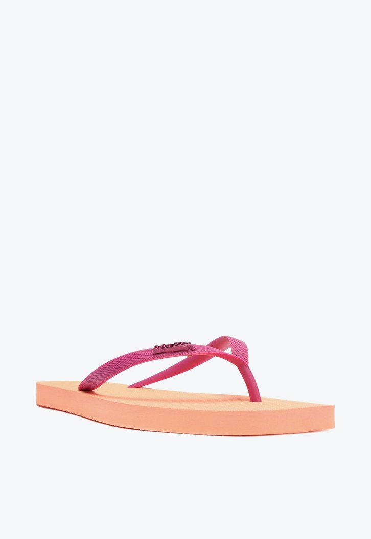 Chinelo De Dedo Laranja Roxo Brizza Bico Quadrado