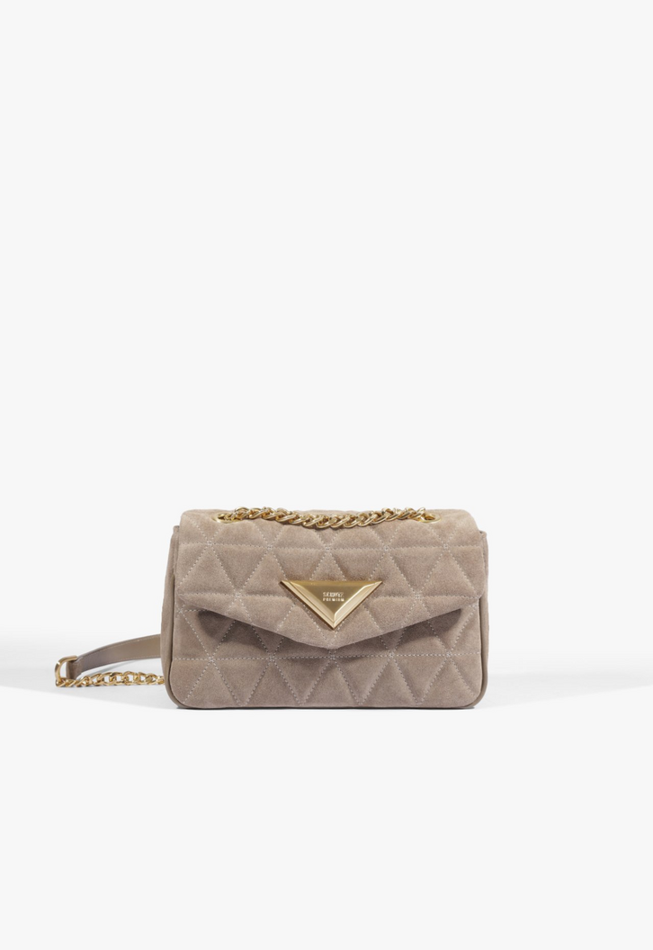 Bolsa Tiracolo 944 Pequena Camurça Cinza | ZZ MALL