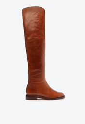 Bota Marrom Schutz Montaria Over The Knee Couro