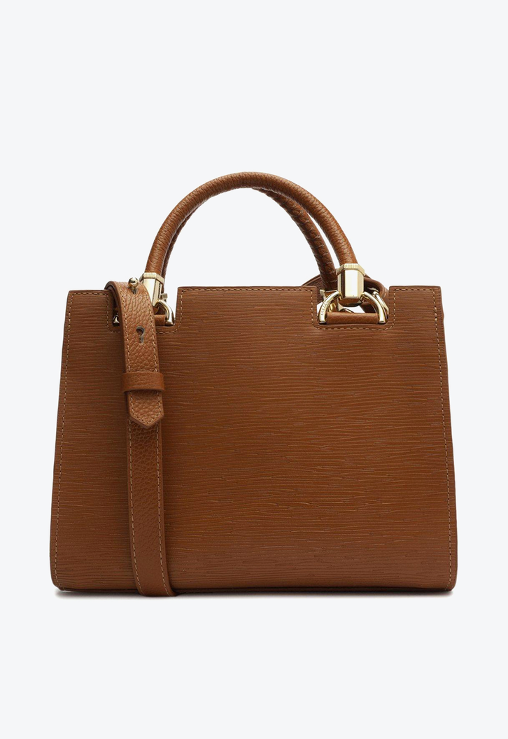 Bolsa Tote Marrom Arezzo Couro Abraccio Média