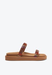 Papete Rasteira Marrom E Multicolor Anacapri Duas Tiras Glam