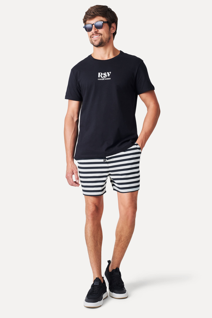 Short Preto Reserva Praia Listrado Speedy | ZZ MALL