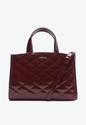 Bolsa Tote Vermelha Marsala Anacapri Média Matelassê Triangular
