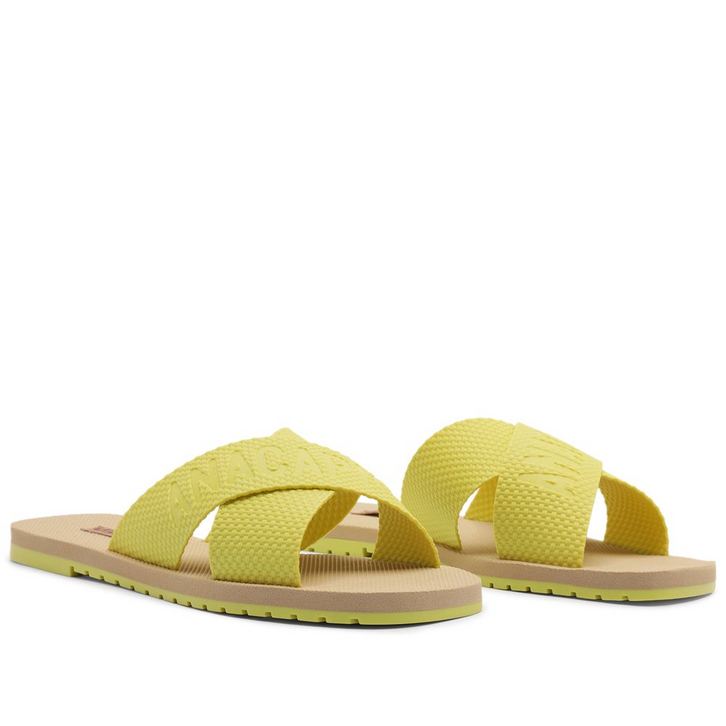 Rasteira Tiras Cruzadas Injetada Verde