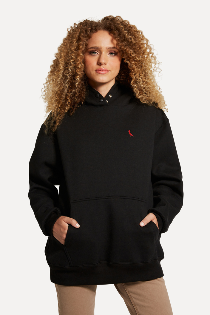 Moletom Hoodie Preto Reserva Feminino Brasa Pica Pau Bordado
