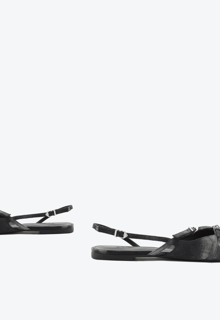 Sapato Mule Slingback Jeans Preto