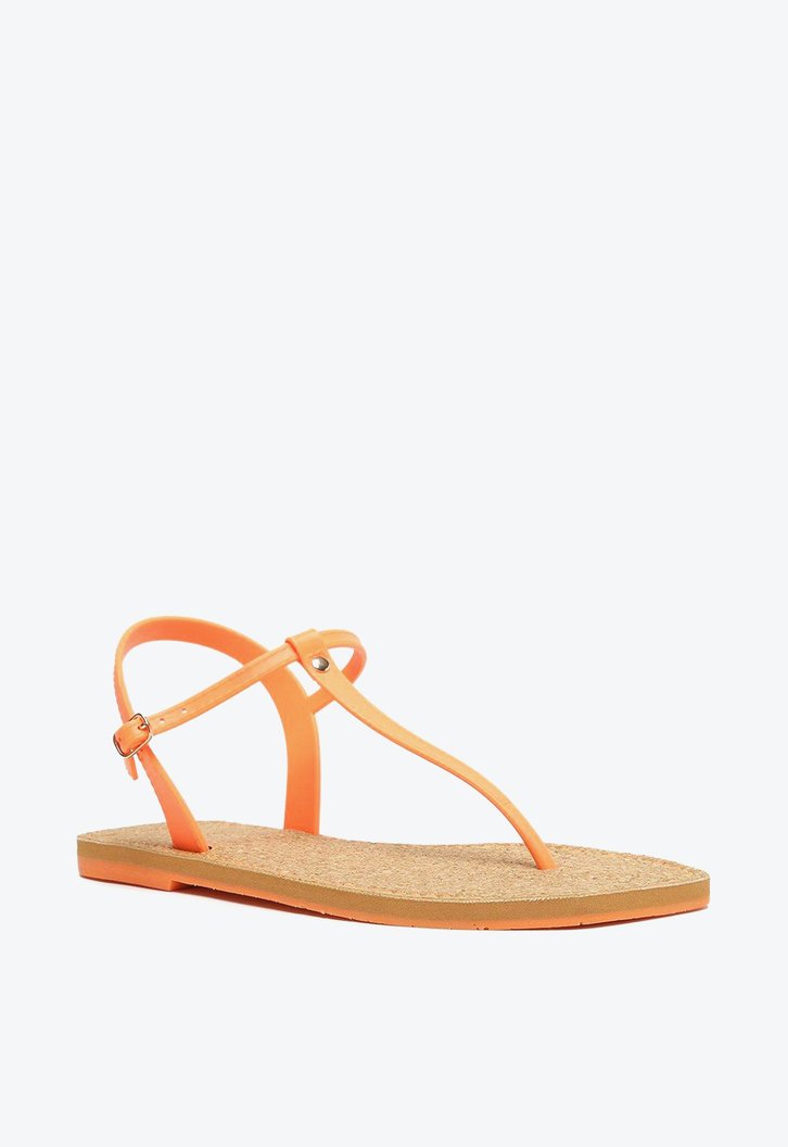 Kit Arezzo Sandália Rasteira Injetada Laranja