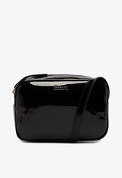 Bolsa Tiracolo Preta Anacapri Pequena Lisa Verniz