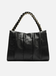Bolsa Tote Preta Arezzo Couro Milano Chain Média