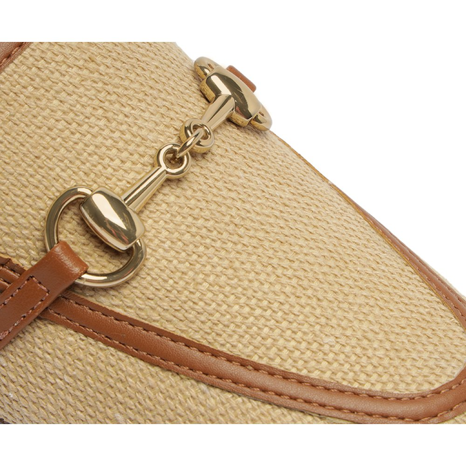 Mocassim Palha com Marrom Detalhe Bridão