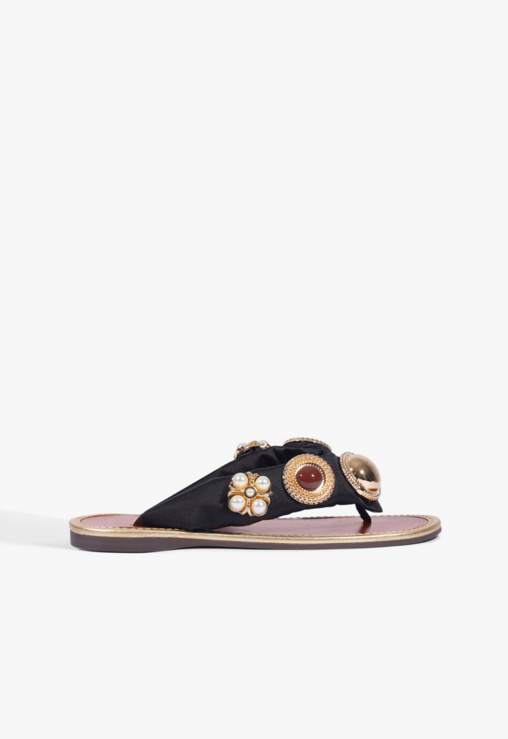 Sandália Rasteira Suede Preta