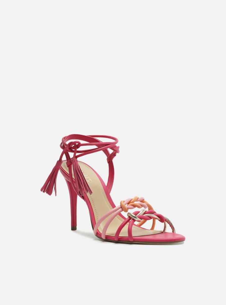 Sandália Multicolorida Arezzo Salto Fino Amarração