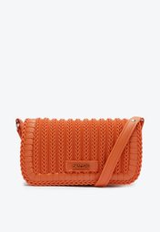 Bolsa Crossbody Laranja Anacapri Média Texturizada Injetada