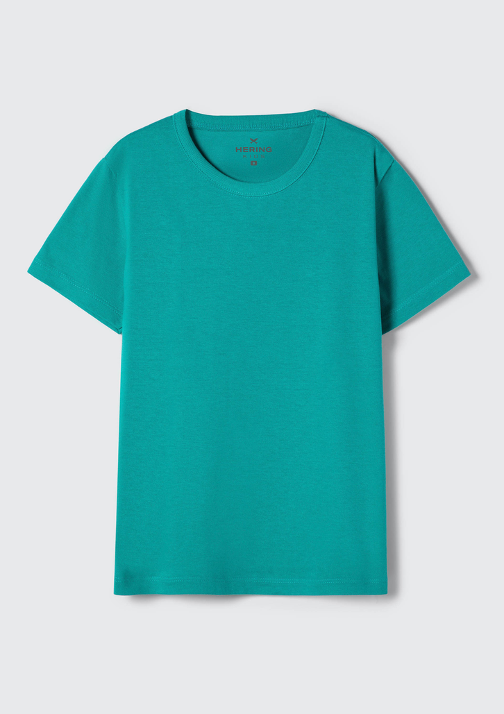 Camiseta Verde Hering Básica Infantil Modelagem Regular