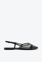 Sapatilha Preta Anacapri Slingback Tela Transparência