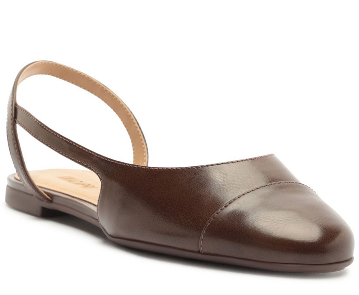 Sapatilha Slingback Unilateral Marrom