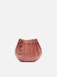 Bolsa Tiracolo Pequena Couro Rosa Blush Corrente