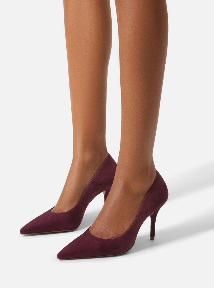 Scarpin Roxo Camurça Salto Fino