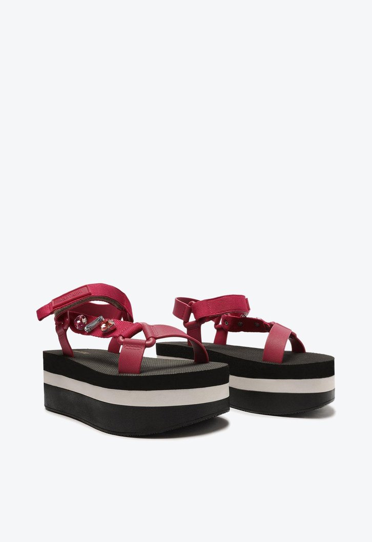 Sandália Papete Flatform Rosa Pink Anacapri Alexa Glam