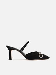 MULE PRETA AREZZO NOBUCK SALTO FINO STRASS AUDREY