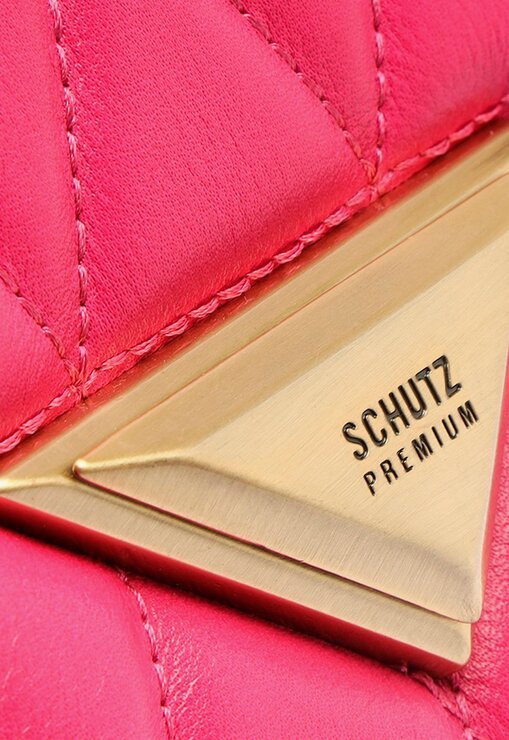 BOLSA TIRACOLO ROSA SCHUTZ PEQUENA NEW 944 COURO MATELASSÊ PINK