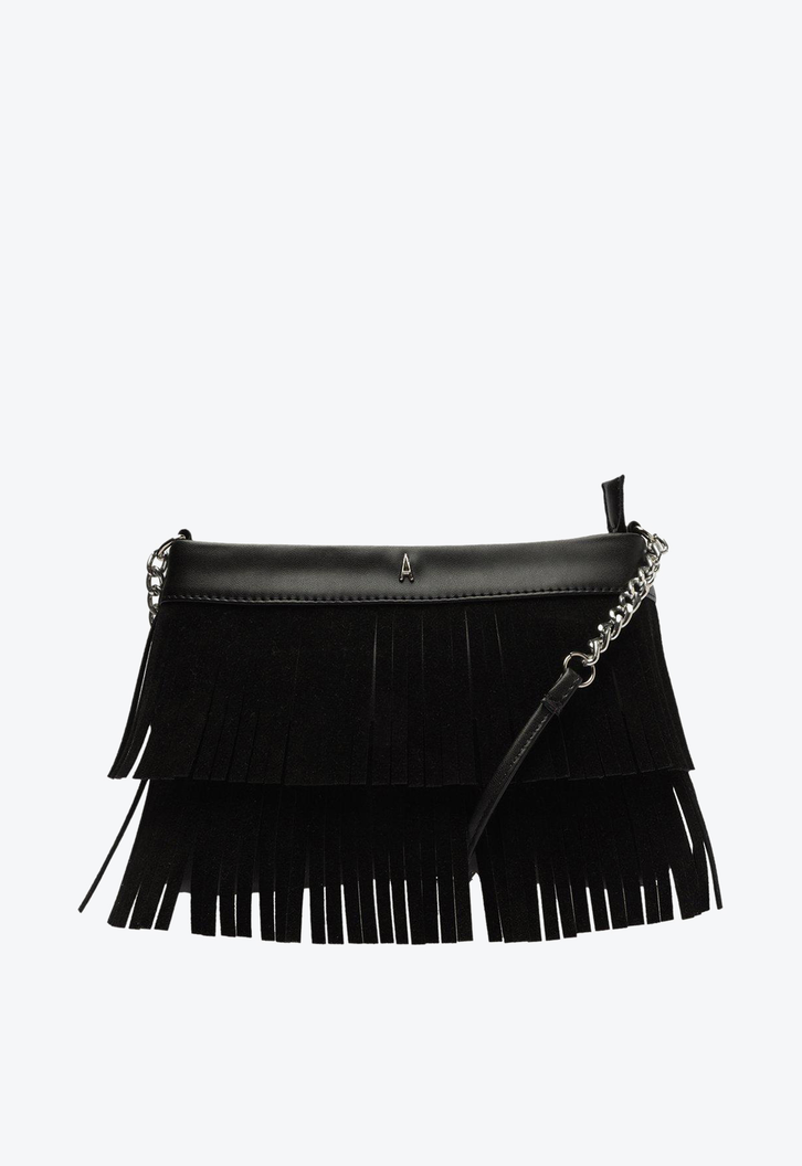 Bolsa Tiracolo Preta Anacapri Franjas Pequena