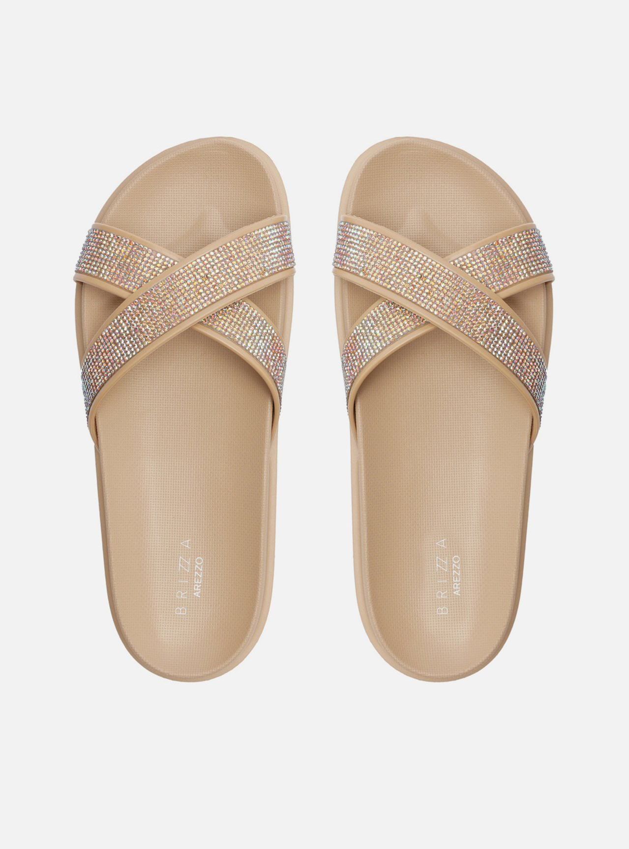 Slide Bege Strass Lara Brizza | ZZ MALL
