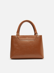 Bolsa Tote Marrom Couro Textura Média