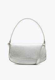 Bolsa Tiracolo Prata Schutz Média Baguette Esther Couro