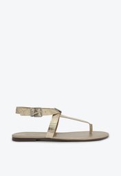 Sandália Rasteira Dourada Anacapri Tacha Slim