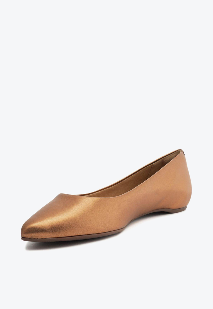 Sapatilha Metalizada Bronze Anacapri Bico Fino